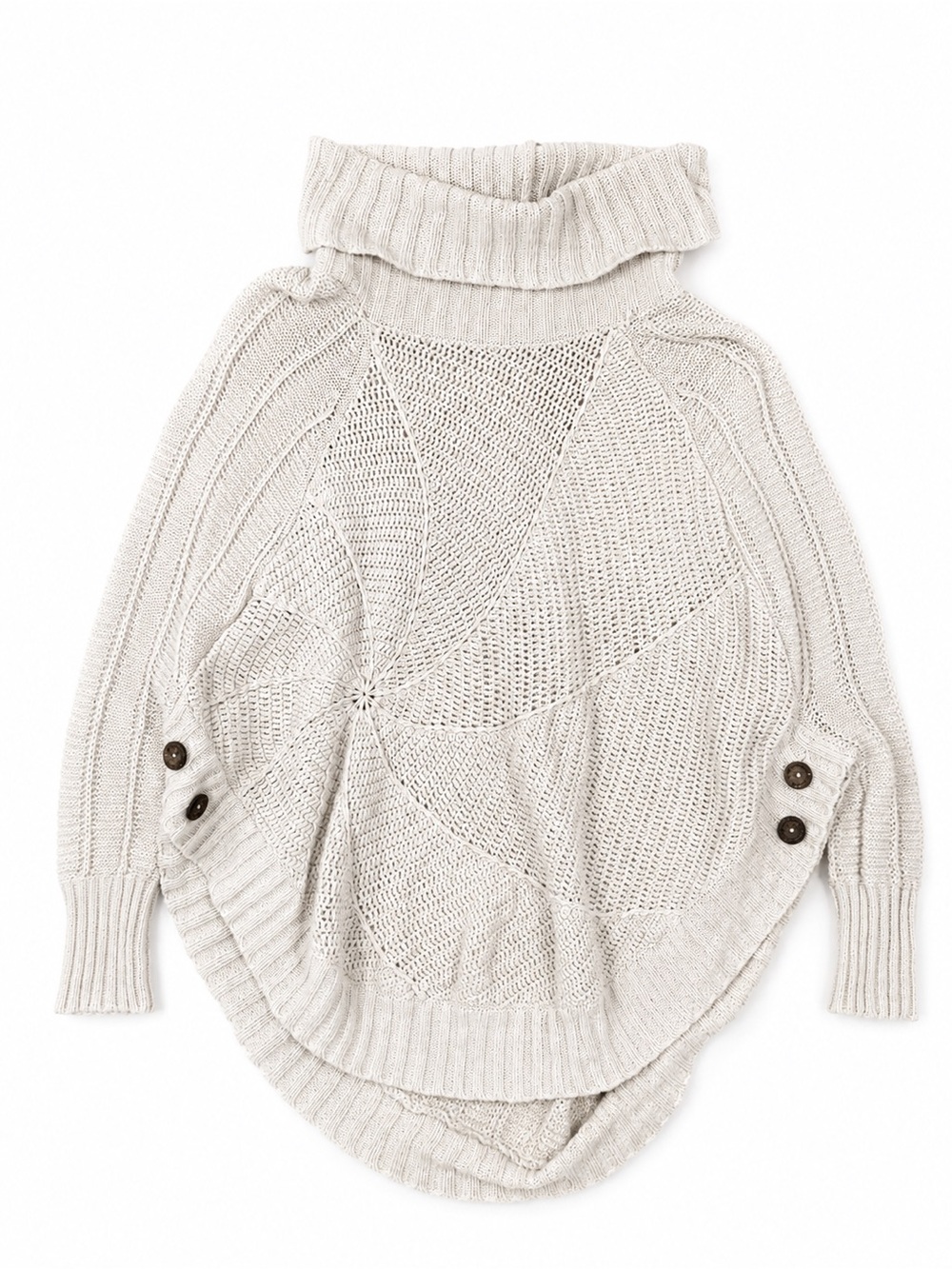Anthropologie Angel of the North Harvest Moon Cotton Poncho Sweater Size S - Picture 4 of 8